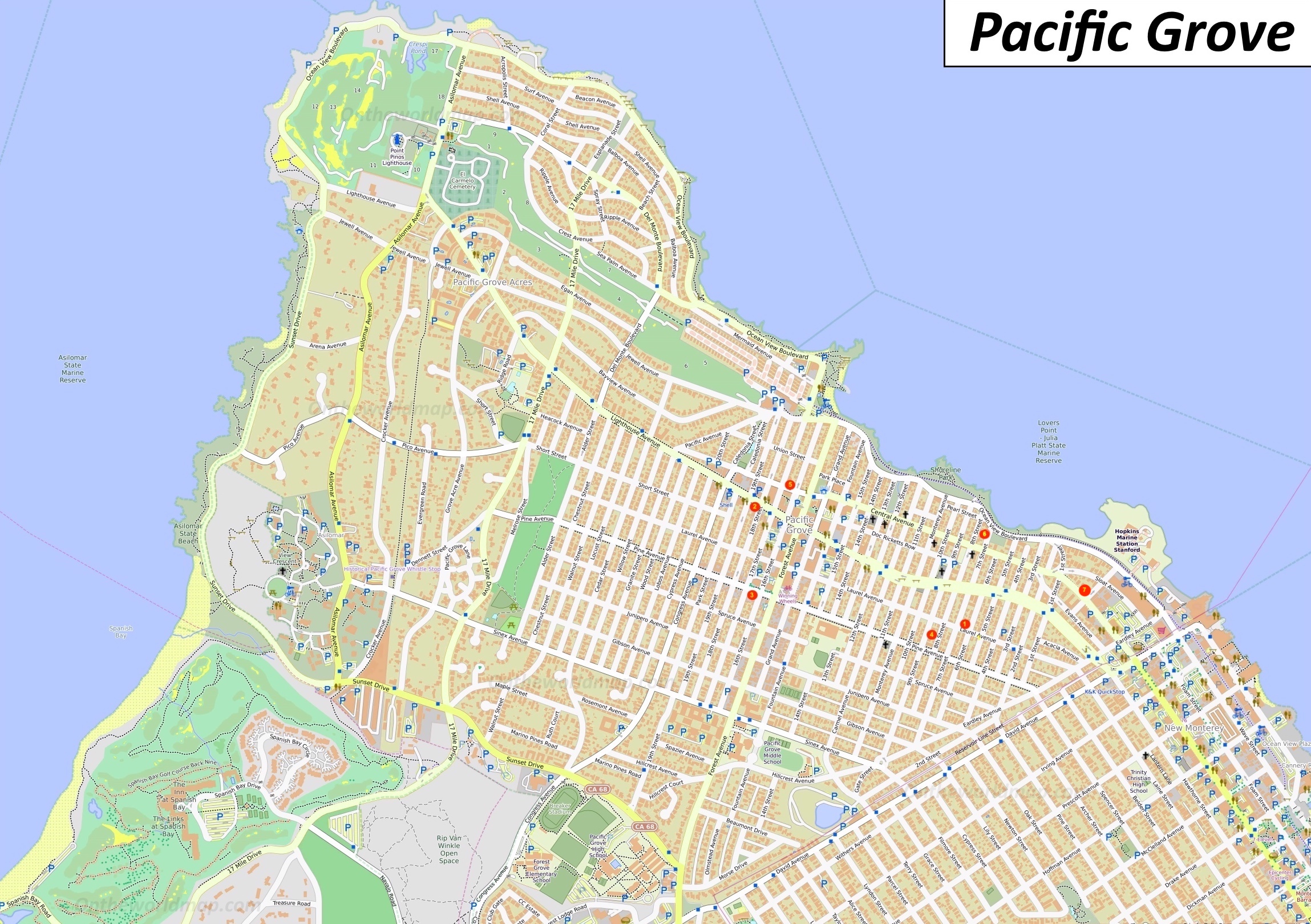 Pacific Grove, City of Homes: home map