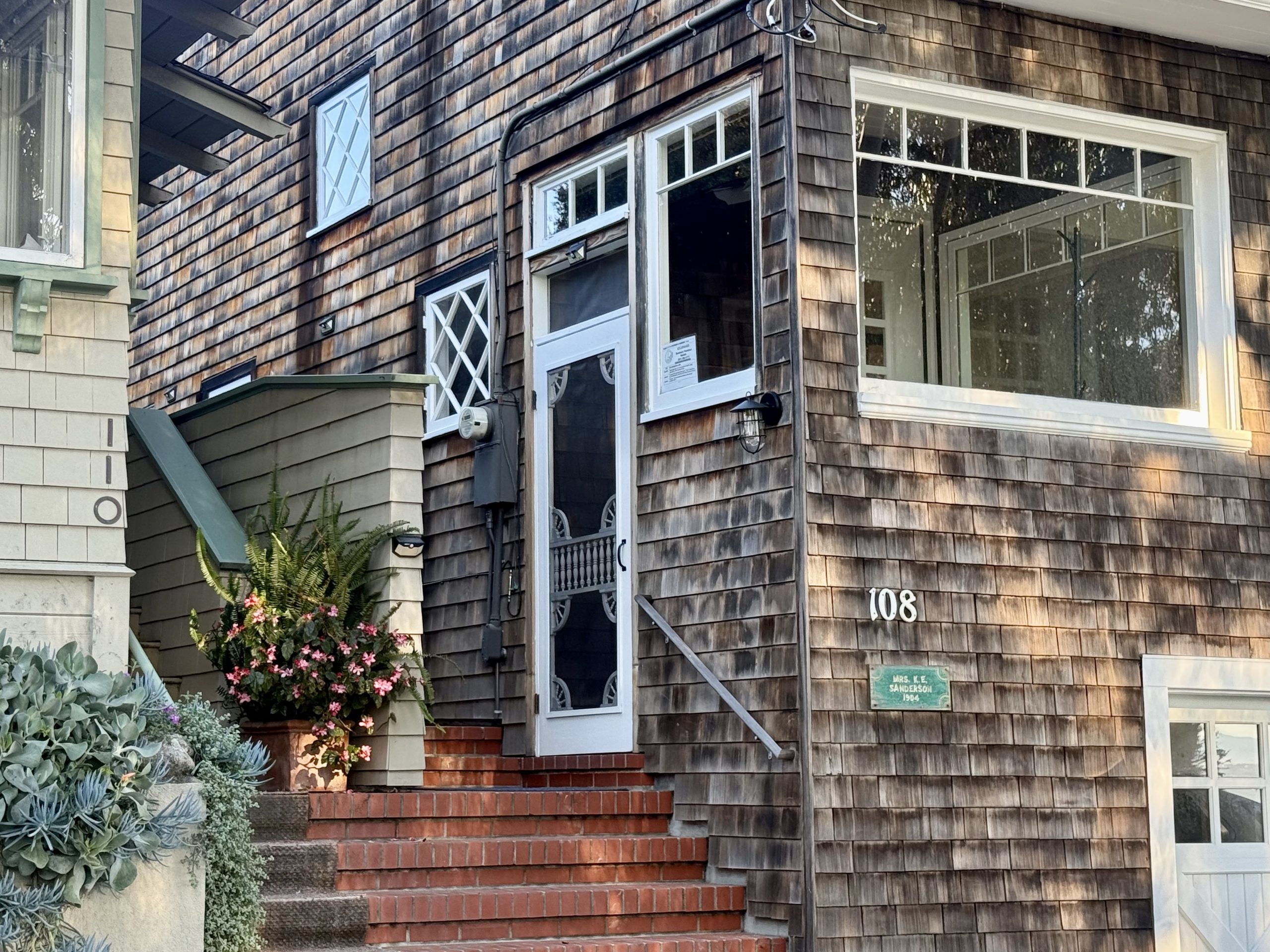 Pacific Grove, City of Homes, #17: Mrs. K.E. Sanderson, 1904, 108 13th St.