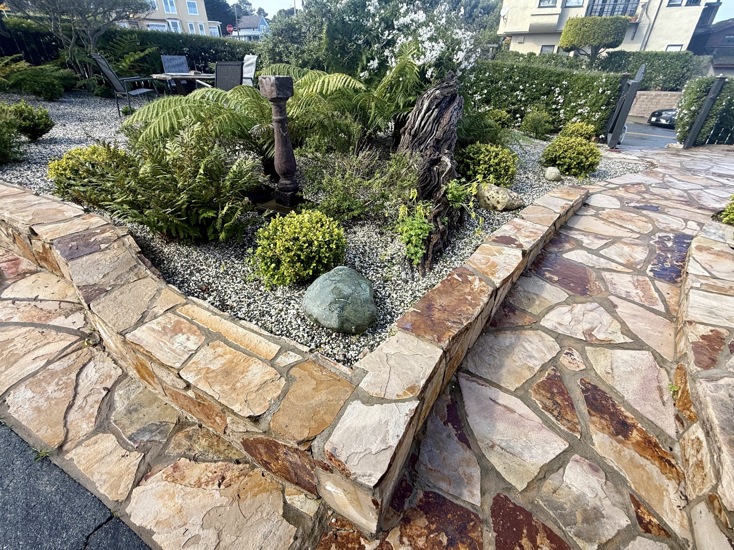 Stone flower bed